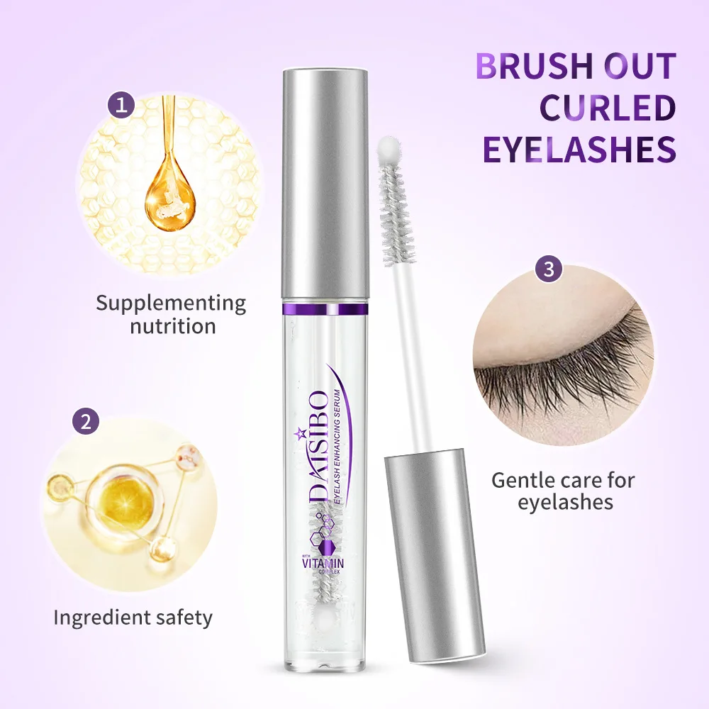 Schnelles Wimpernwachstumsserum, 7 Tage natürlicher Wimpernverstärker, längere, vollere, dickere, lockige Wimpernbehandlung, Augenpflegeprodukte, Make-up