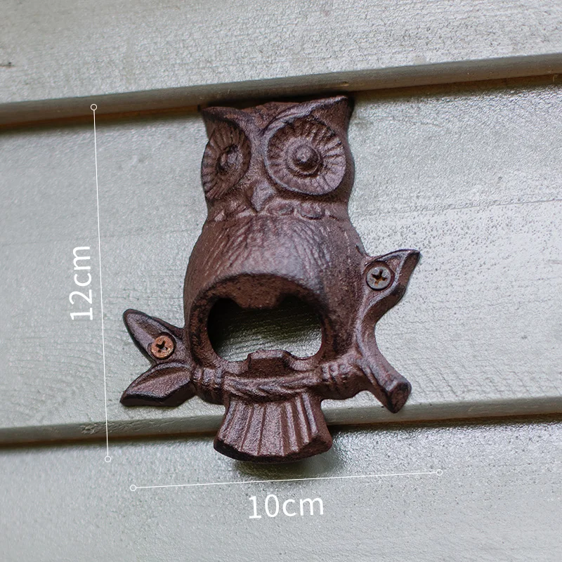 Wrought Iron Beer Bottle Opener Owl Cast Iron Ornaments Restaurants Bars Wall Hanging Animal Decoration