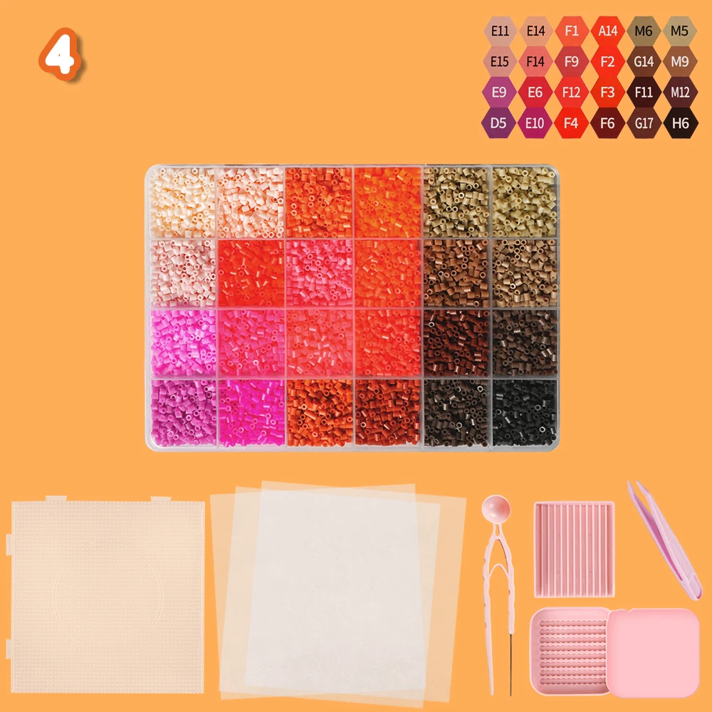 24 Farben 12000 Stück Perler Perlen Set Herstellung Kit 2,6 mm Hama Perlen Pixel Art Puzzle für DIY 3D Puzzles Sicherungsperlen handgemachtes Geschenk