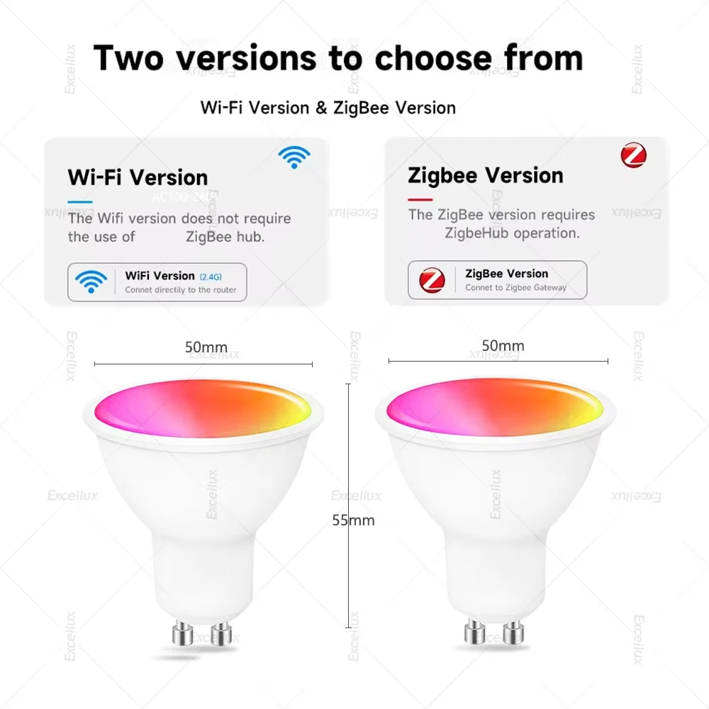Smart WiFi Zigbee GU10 LED Light Bulb, Dimmable Led Lamp RGBCW Spot Light For Ewelink APP Alexa Amazon Google Assistant Yandex image 2