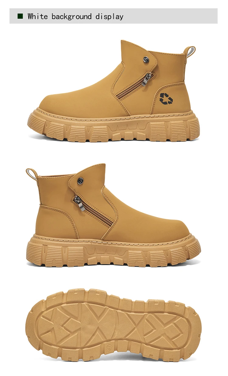 Herren-Freizeitstiefel mit hohem Schaft und seitlichem Reißverschluss, atmungsaktiv und bequem für Outdoor-Sportarten, Wandern und Trekking. – Detail 18