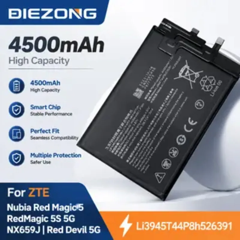 4500mAh Li3945T44P8H526391 High-Quality Batteries for ZTE Nubia Red Magic 5, 5S 5G,NX659J, for Red Devil 5G Mobile Phone