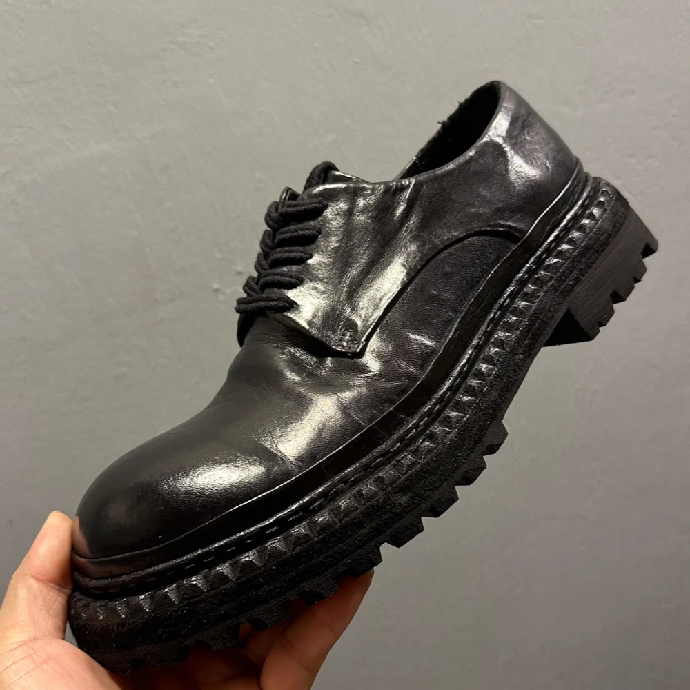أحذية جلدية كاجوال مصنوعة يدويًا من جلد الحصان عتيقة أحذية رجالية غير رسمية للأعمال الراقية - أحذية جلدية كلاسيكية جديدة غير رسمية #4