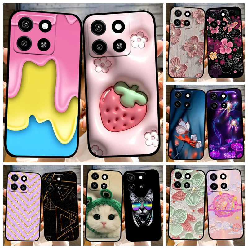 Capa para ZTE Blade A35, nova capa traseira de silicone macio TPU, capa para ZTE Blade A55, capa traseira para Blade A35, capa protetora contra impactos.