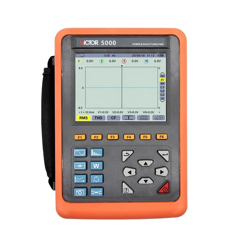 VICTOR 5000 5.6 -inch Power Quality Analyzer 4 channels 40Hz~70Hz 1000V USB True RMS Electric Power Tester