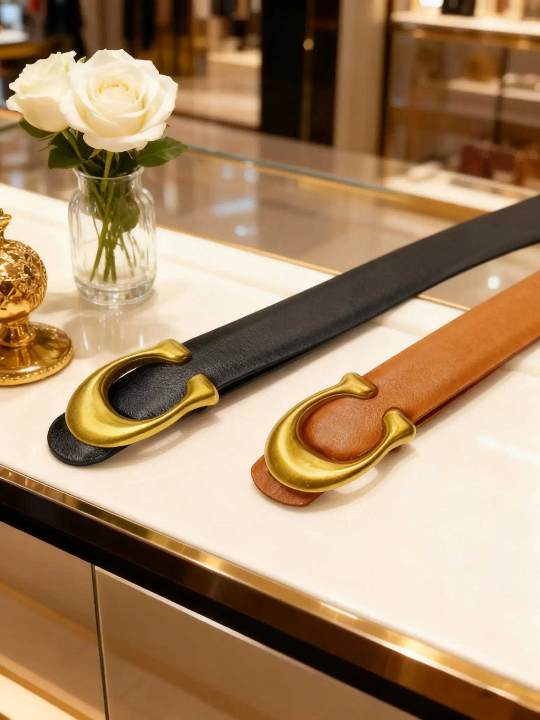 Mini C-Ring Alloy Buckle Women's Belt Durable PU material, easy to clean, available in multiple colors