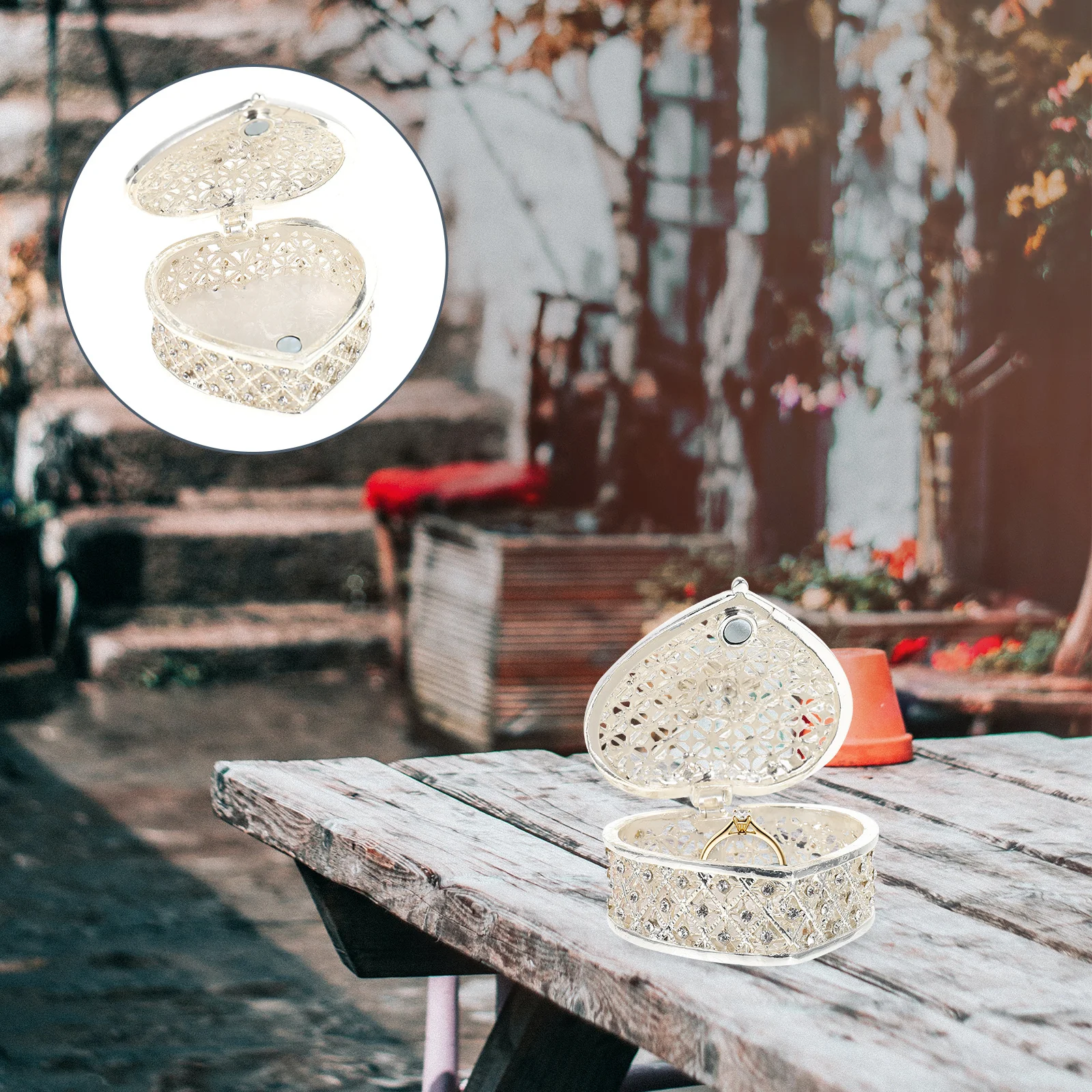 Creative Jewelry Box Heart-Shaped Earring Case Exquisite Necklace Organizer Tidy Storage Solution for Bedrooms Dressers Home