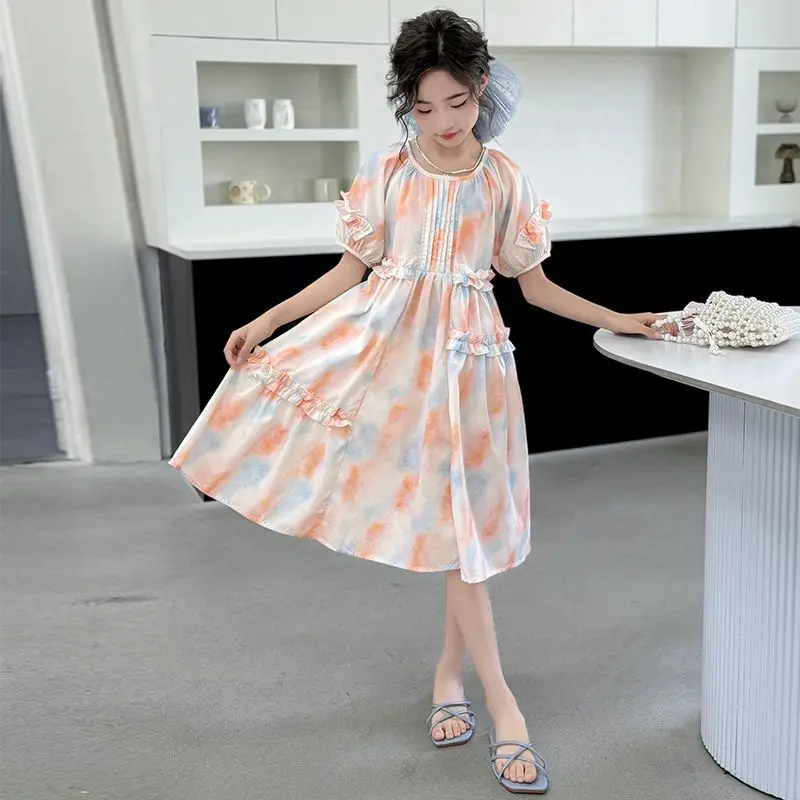 New Summer for Girls Kids Dress Sleeveless Child Girls Dresses Party Wedding Gown Teenage Costume Clothes Kids 2 5 7 11 12 Years