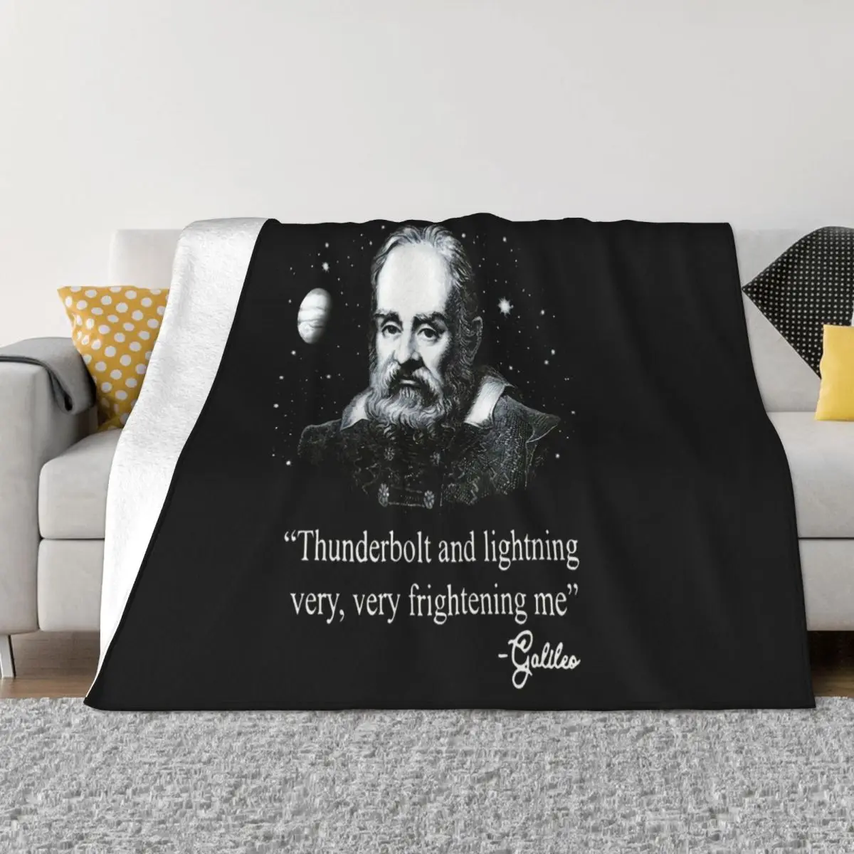 Men Galileo Thunderbolt And Lightning Print Size S5Xl Crewneck Fresh Design Punk Promotion Throw Blanket