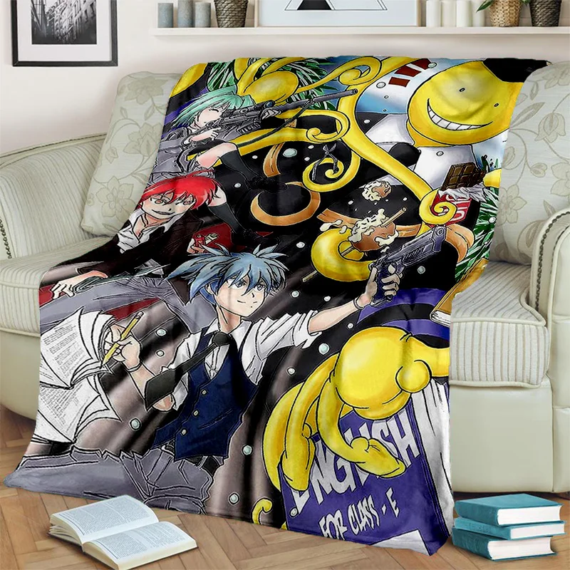 3D Assassination Classroom Anime HD Blanket,Soft Throw Blanket for Home Bedroom Bed Sofa Picnic Travel Office Cover Blanket Kids