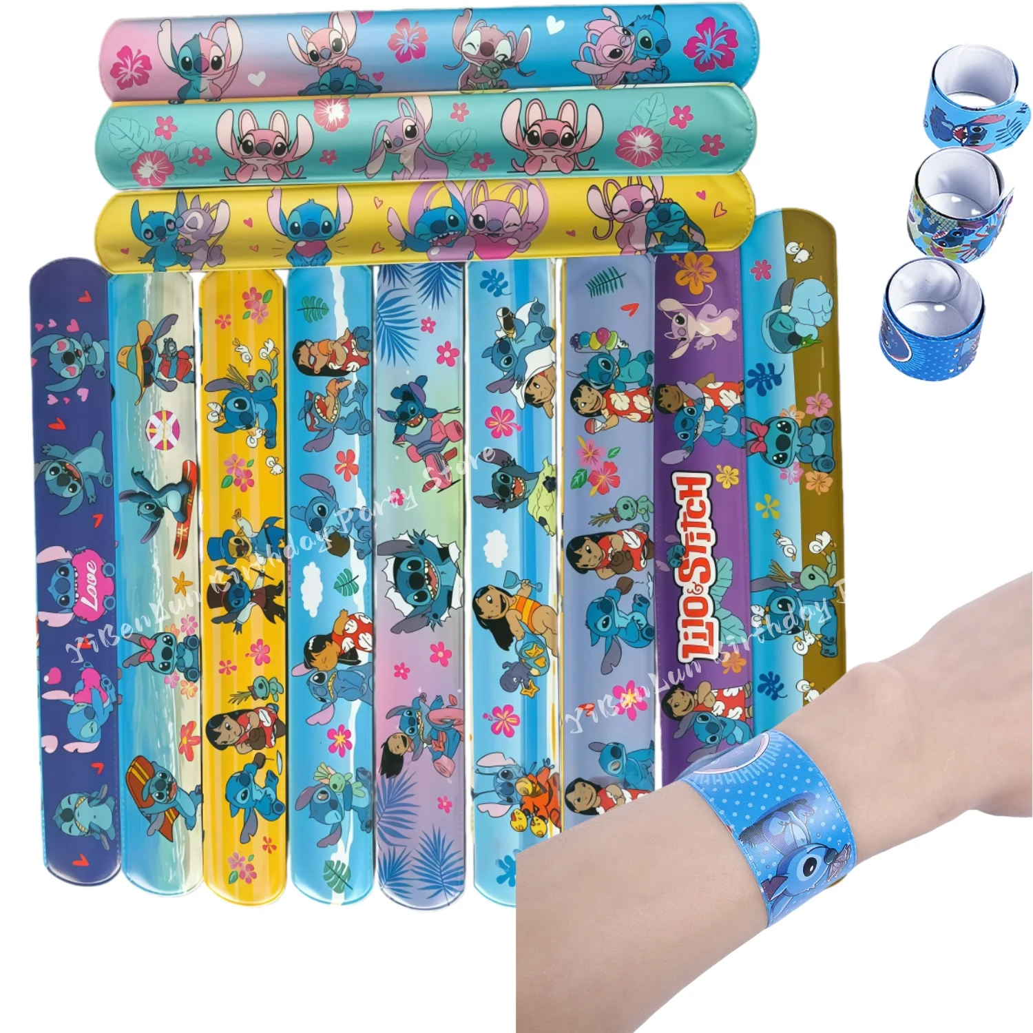 

Slap Band Stitch Lilo&Stitch Toys Stitch Slap Wristbands Children Pat Circle Snap Bracelets Kids Party Favors toy Birthday Gifts