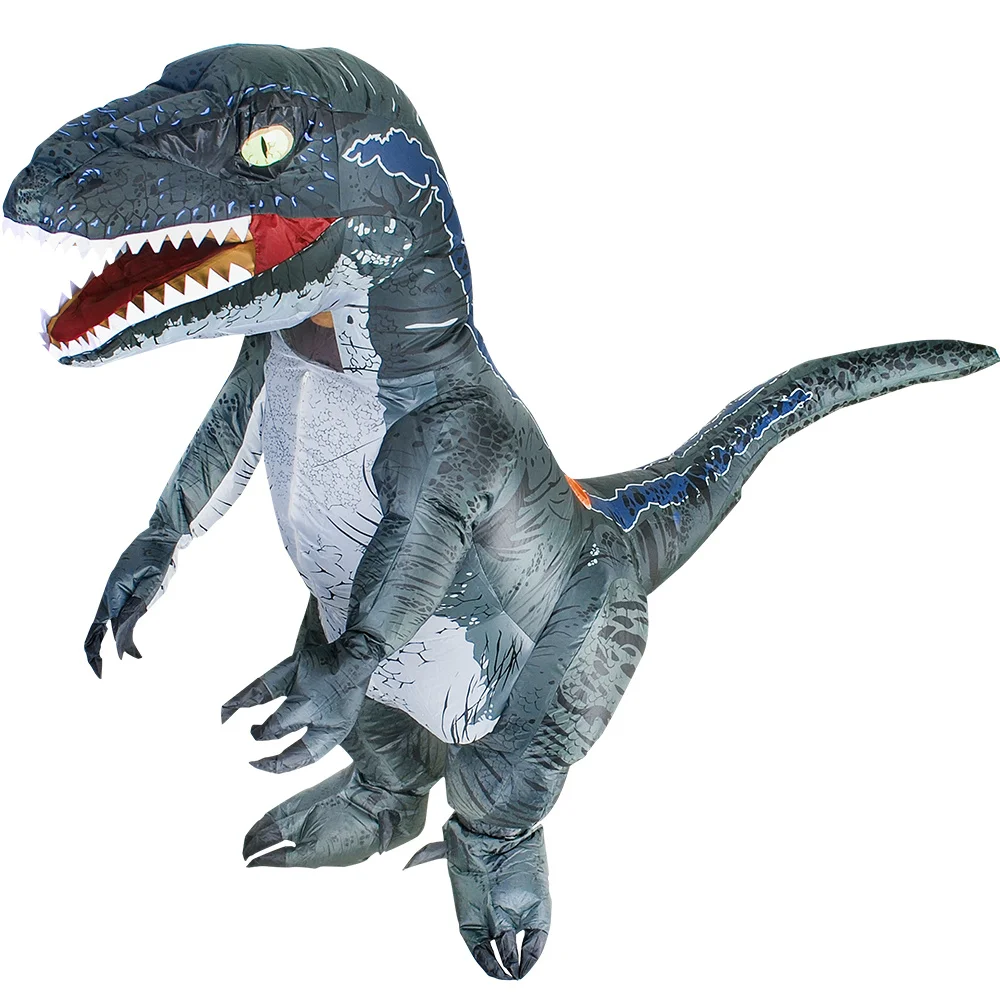 Hot T-REX Velociraptor Inflatable Dinosaur Costume Anime Purim Halloween Party Cosplay Costumes For Man Woman Fancy Dress Suit