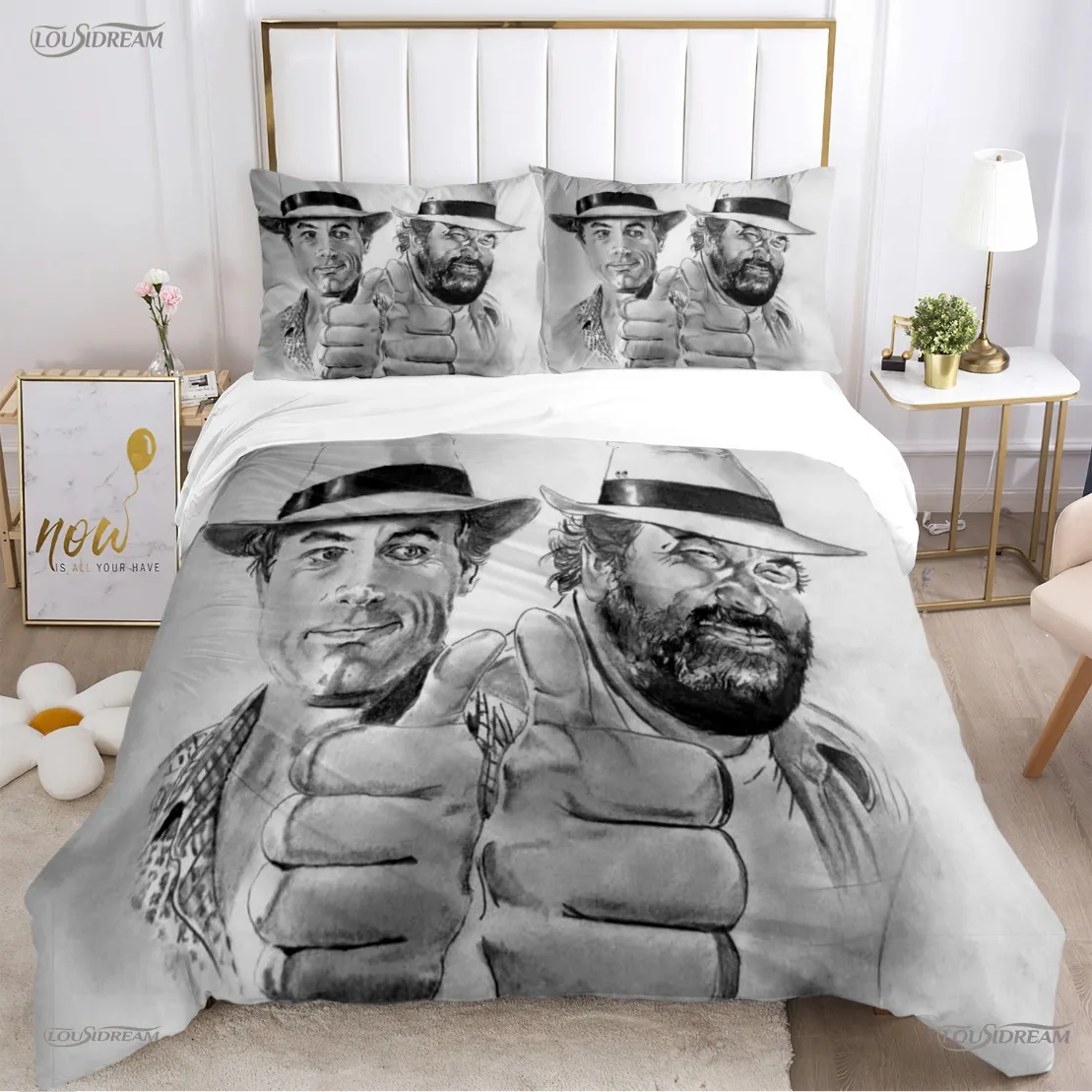 3D Printed Film Bud Spencer Terence Hill Bedding Set Teens Duvet Covers Pillowcases for Teens Single/Double/Queen/King