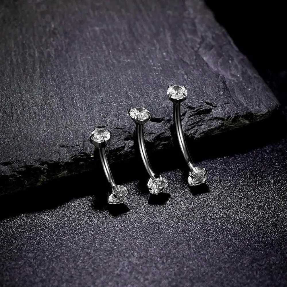 Set de 1/3 Piezas de Joyería Corporal de Acero Inoxidable 16G: Pequeños Anillos para Ombligo y Ceja, Barras Curvas Doradas para Ombligo, Piercings Plateados para Ojos