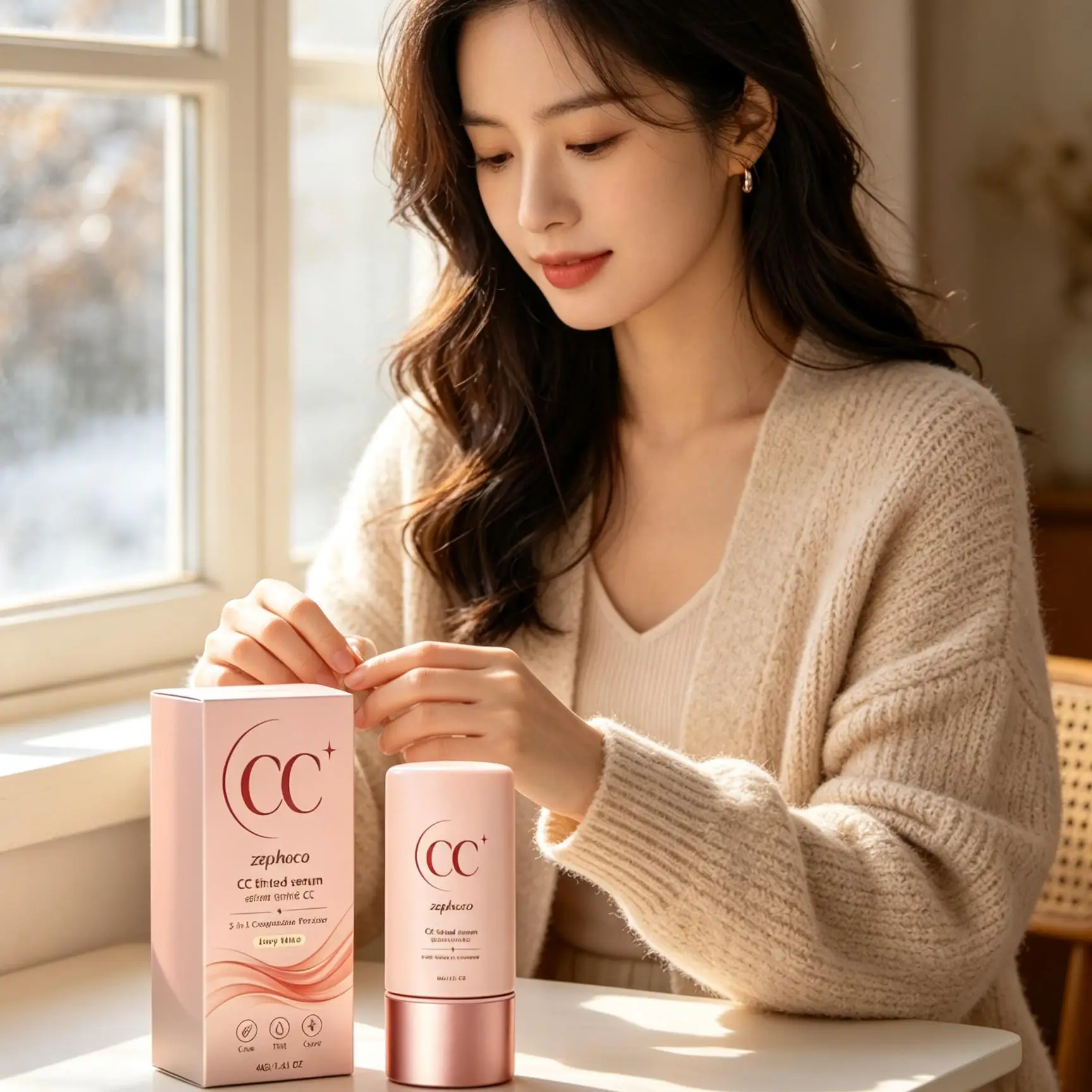 Zephoco Cc Tinted Serum Color Correcting Invisible Pores Redness Face Removal 3 in 1 High Coverage Foundation Cc Cream Concealer