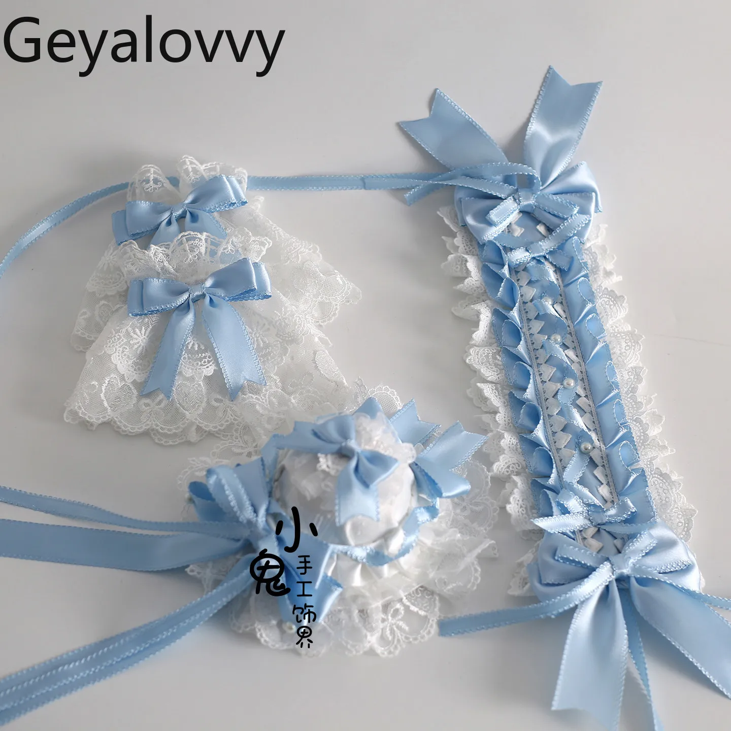 オリジナル和風かわいいスイートガールレースヘッドバンド-bnt-ヘアバンド日常多用途ローズロリータリボンヘアアクセサリースリーブ