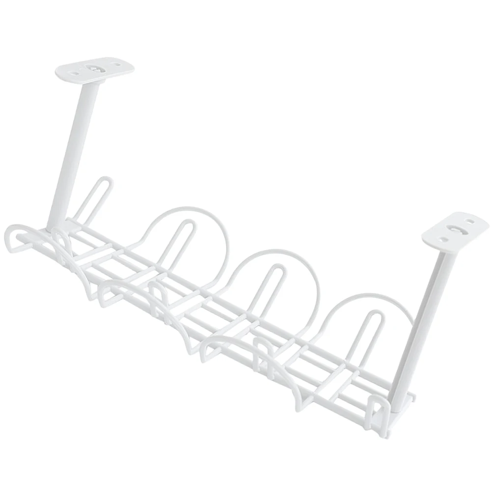 

Desk Storage Holder Office Organiser Sturdy Rack Basket White Lightweight Supplies Cable Pen Phone Household Storage
