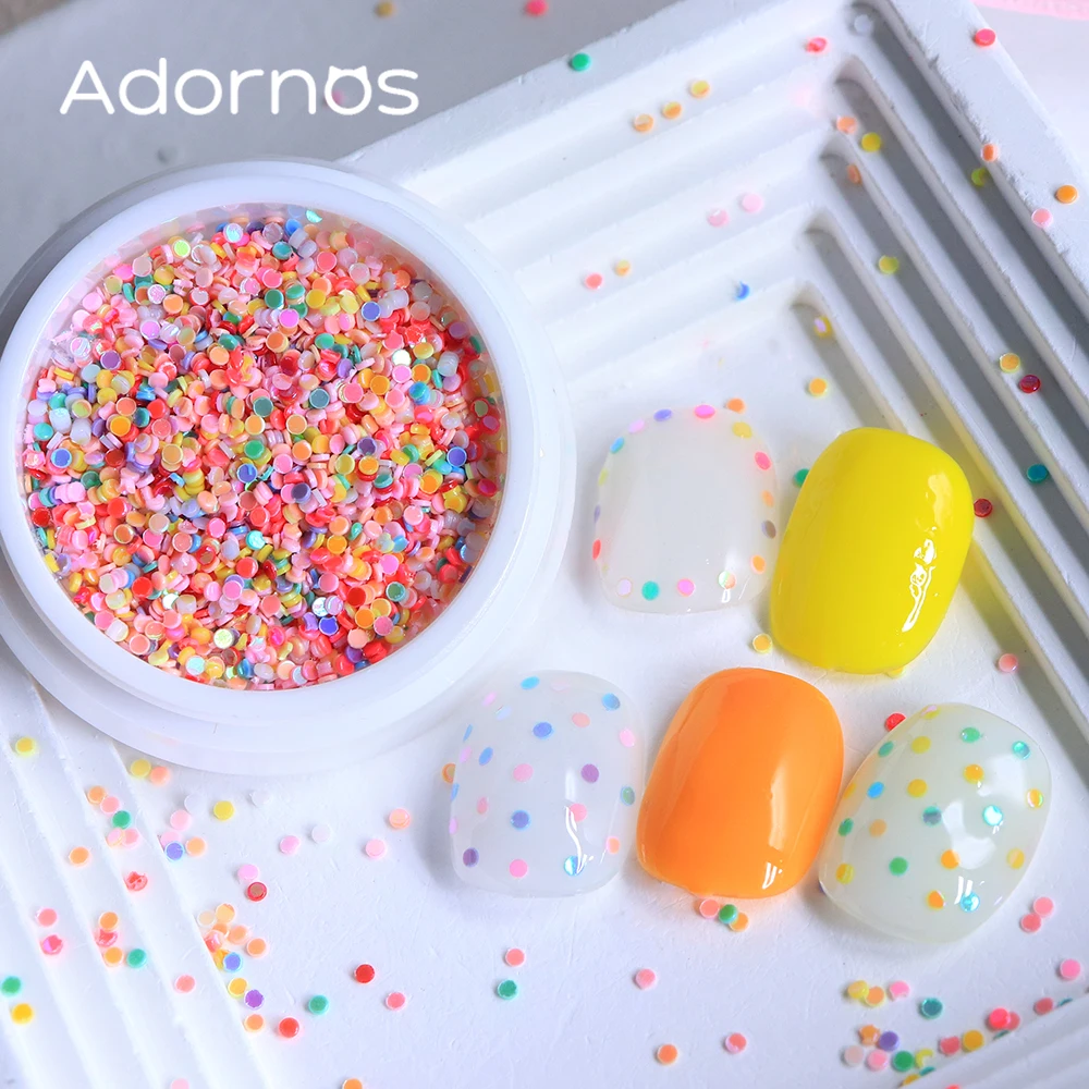 

Colorful Round Sequin Glitter Nails Art Decoration Macaroon Bubble Paillettes Gel Polish Manicure Accessories French Nails Parts