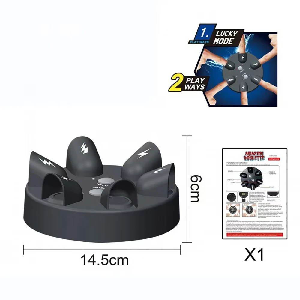 1 PC ที่น่าตื่นเต้นรูเล็ตโกหกเครื่องตรวจจับหกนิ้ว Lies Detector Test Shock เกมนิ้วมือครอบครัวเกม Punishment Props ของเล่น