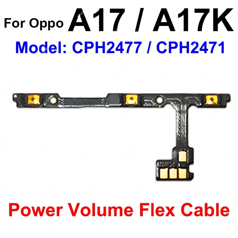 Power Volume Flex Cable For OPPO A7 A1K A12 A15 A15S A16 A16S A17 A17K On OFF Power Volume Button Switch Control Key Flex Ribbon