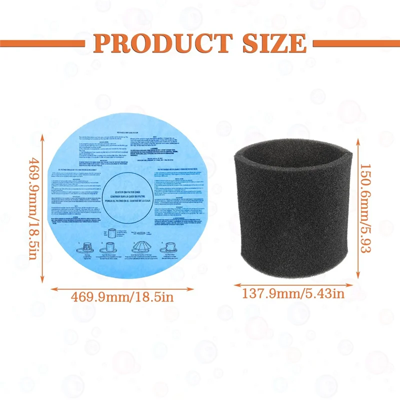 BAAM-Сменные стопорные ленты для дисковых фильтров из сухой бумаги Shop Vac — пенопластовый рукав 90107, подходит для 5 галлонов и больших единиц