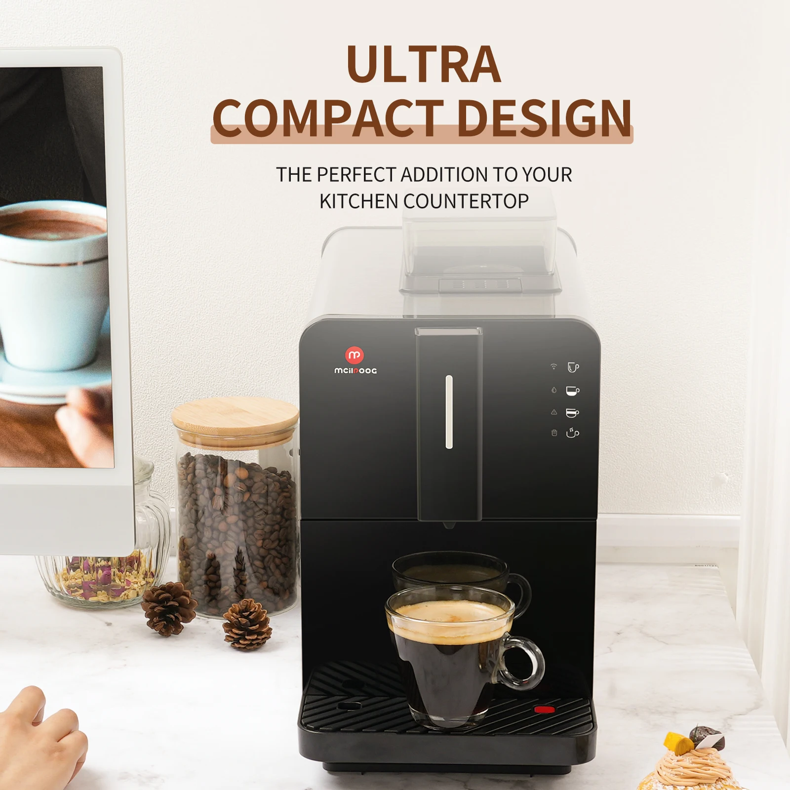 Family Home Express Electric Coffee Maker Grain Fully Super Automatic Espresso Coffee Machine With Grinder