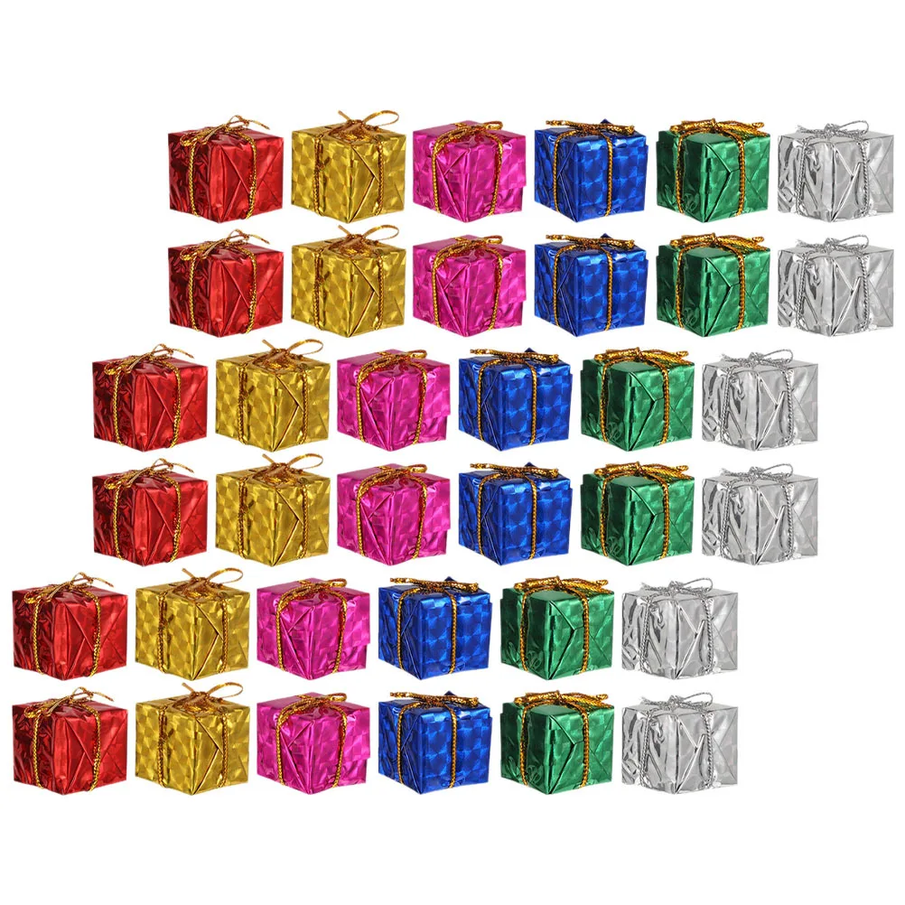 

36 Pcs Mini Resin Boxes Ornaments Hanging Decorations for Party Garden Miniature Pendants