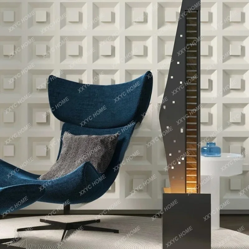 Modern light luxury flowing water ornaments attract wealth, large water curtain wall floor-to-ceiling TV cabinetTJ