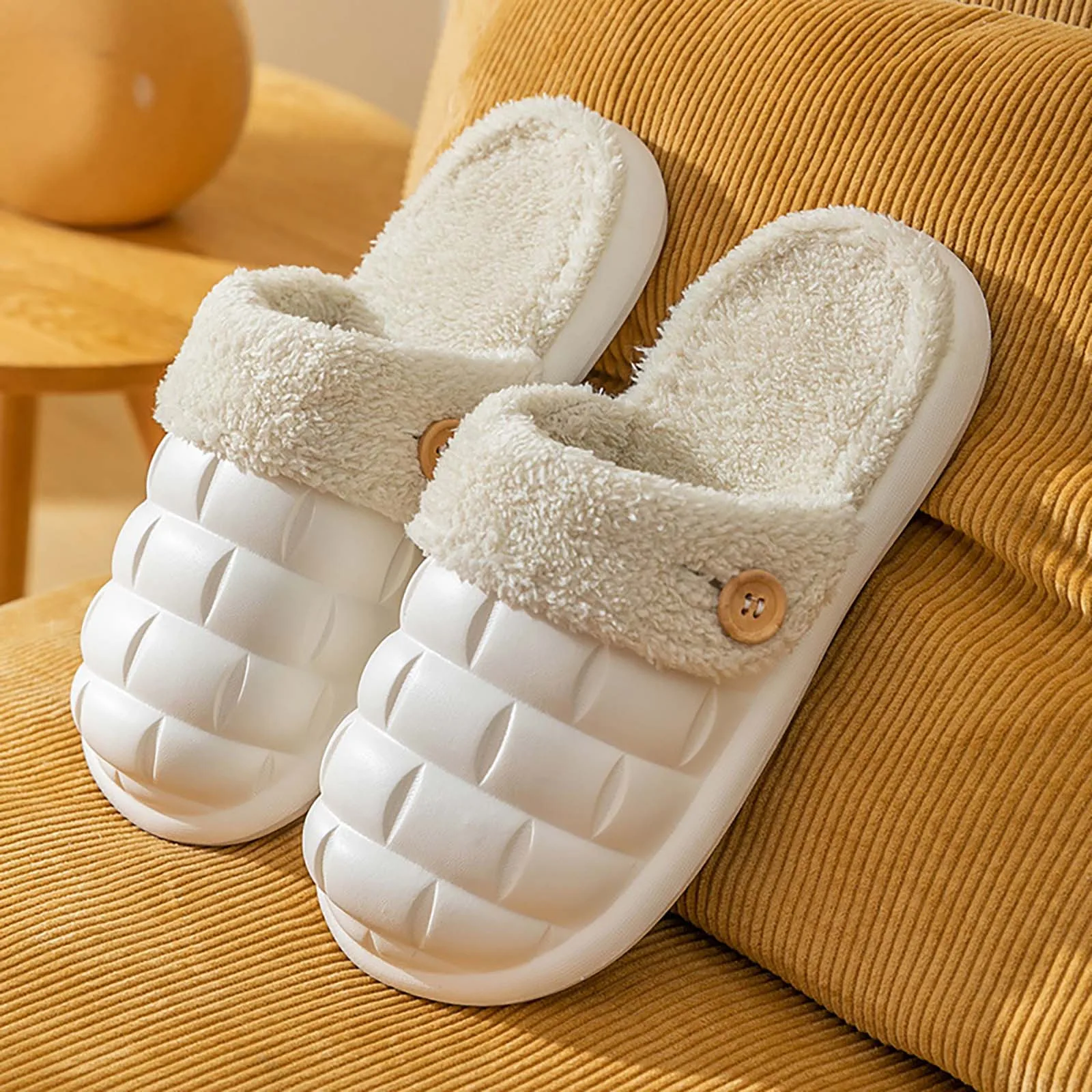 Unisex Eva Slippers Indoor Sandals Warm Home Shoes Solid Color Waterproof Soft Thick Sole Fun Furry Women Mens Shoe Dual Purpose