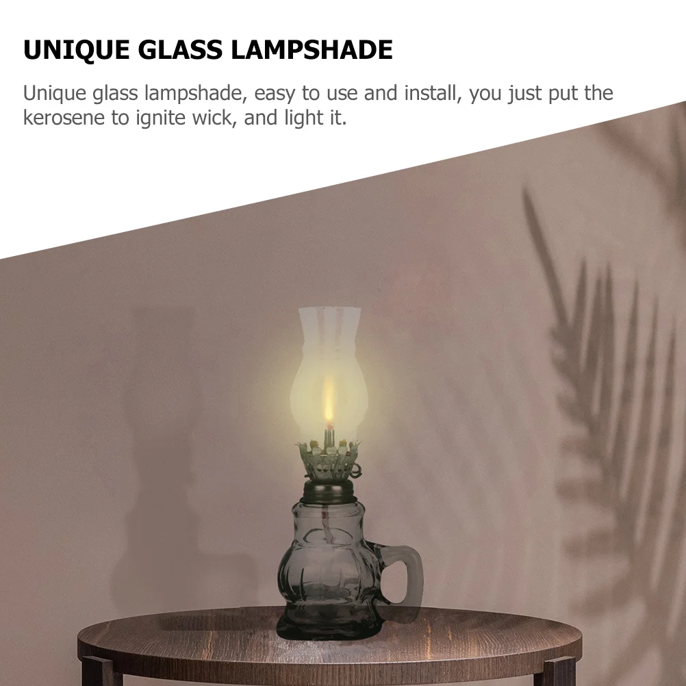 

2Pcs Glass Lamp Vintage Oil Light Decorative Table Lamp Indoor Wedding Party Home Room Ornament Glass Lamps