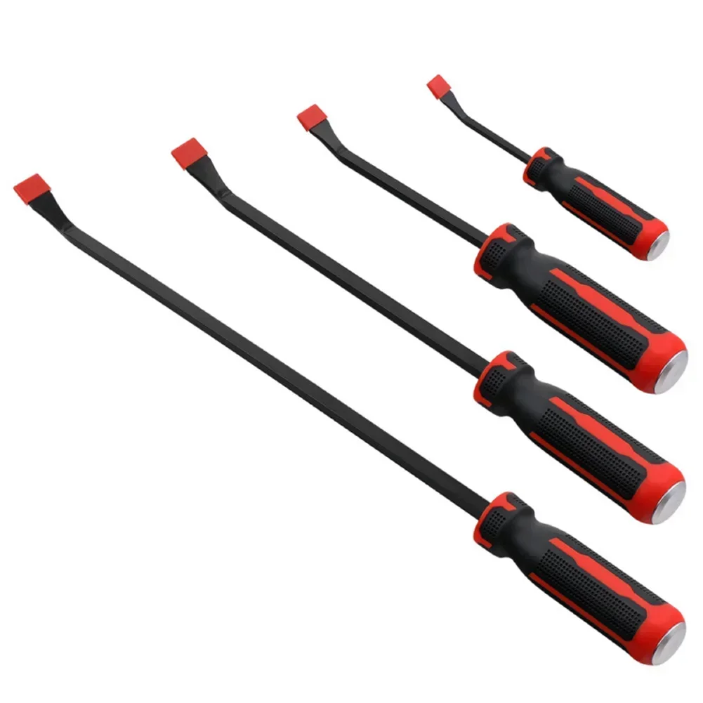 1/4pcs 8/12/18/24 Inch Heavy Duty Pry Bar Set With Thicker Strike Cap Handle Crowbar For Disassembly Auto Mechanic Hand Tools