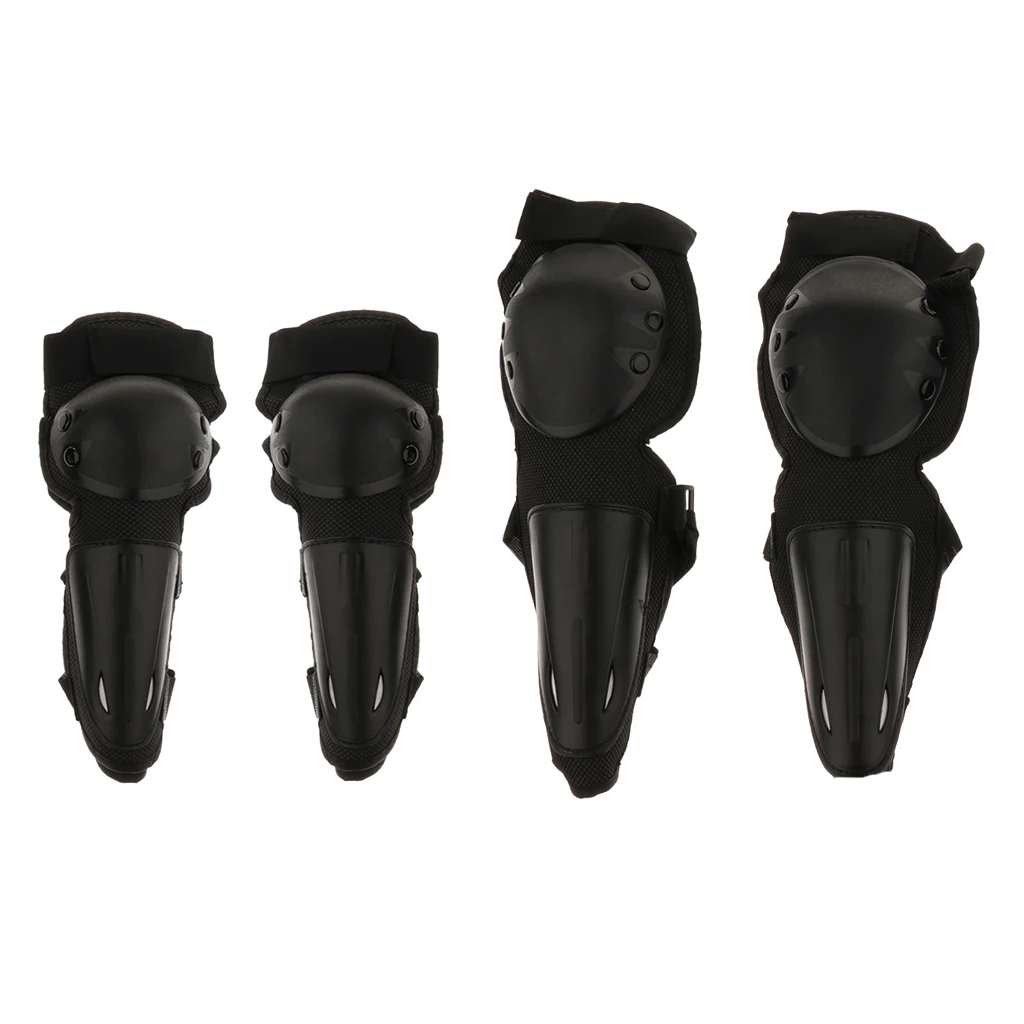 4 Pcs Motorcycle Motocross Elbow Knee Shin Guard Pads Brace