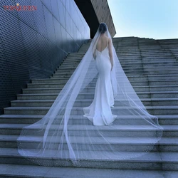 TOPQUEEN-velo largo de lujo V145, velo de boda con perlas, cubiertas nupciales, capa, blanco roto