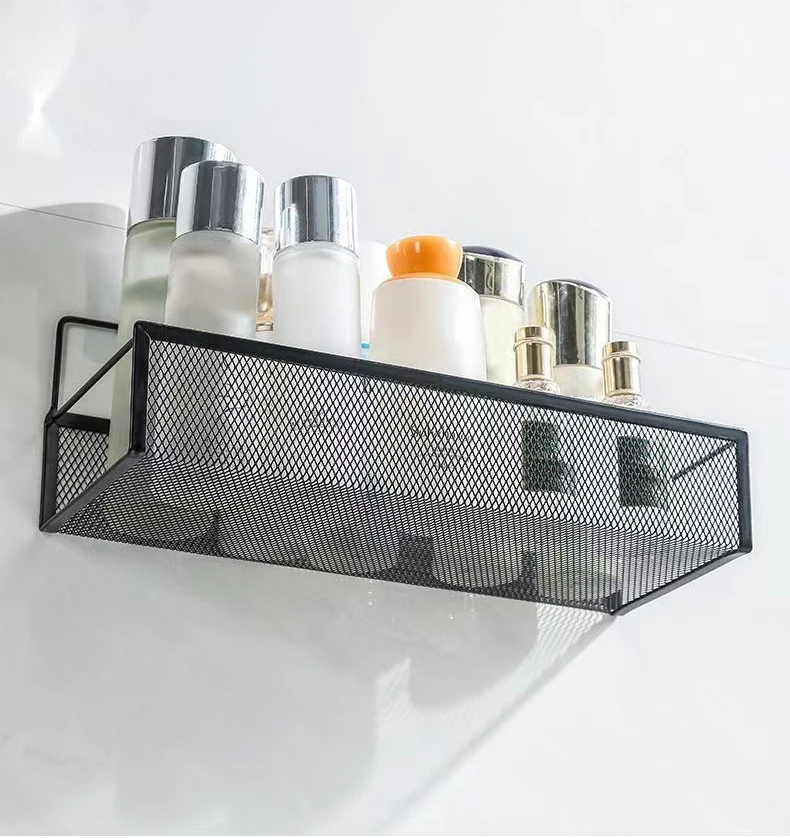 1Pc便携式 Hanging Wall-Mounted Storage Rack No-Drilling Bathroom Onion Garlic Seasoning Organizer Kitchen Storage Basket image 4