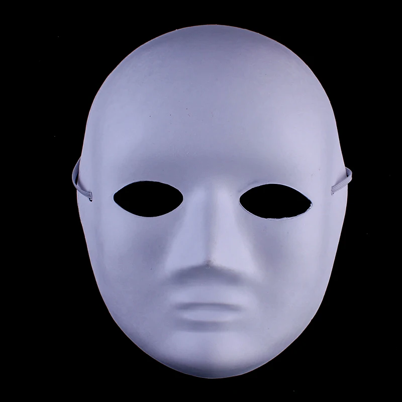 Vollgesichtsmasken aus Papier, weiß, für Halloween, Cosplay, Katze, zum Selberbemalen, für Paare, halbes Tier, Pappmaché, Party – Detail 5