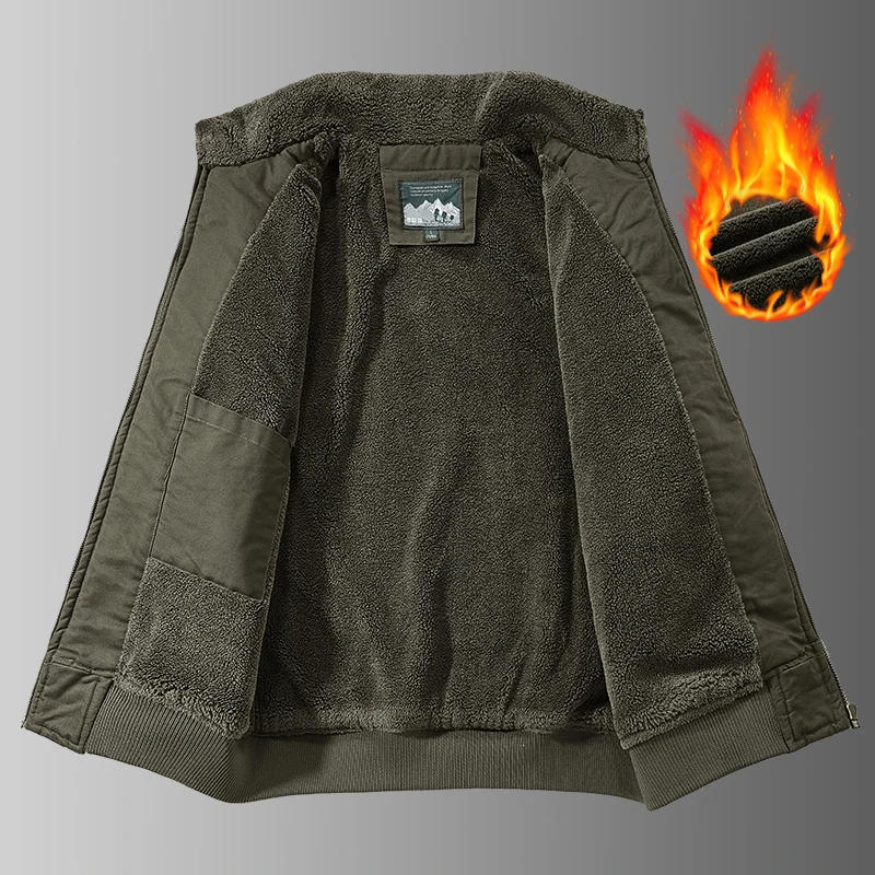 سترة مخملية عالية الجودة مقاومة للرياح دافئة لخريف وشتاء ملابس خارجية مريحة وعصرية مقاومة للرياح وقابلة للتنفس