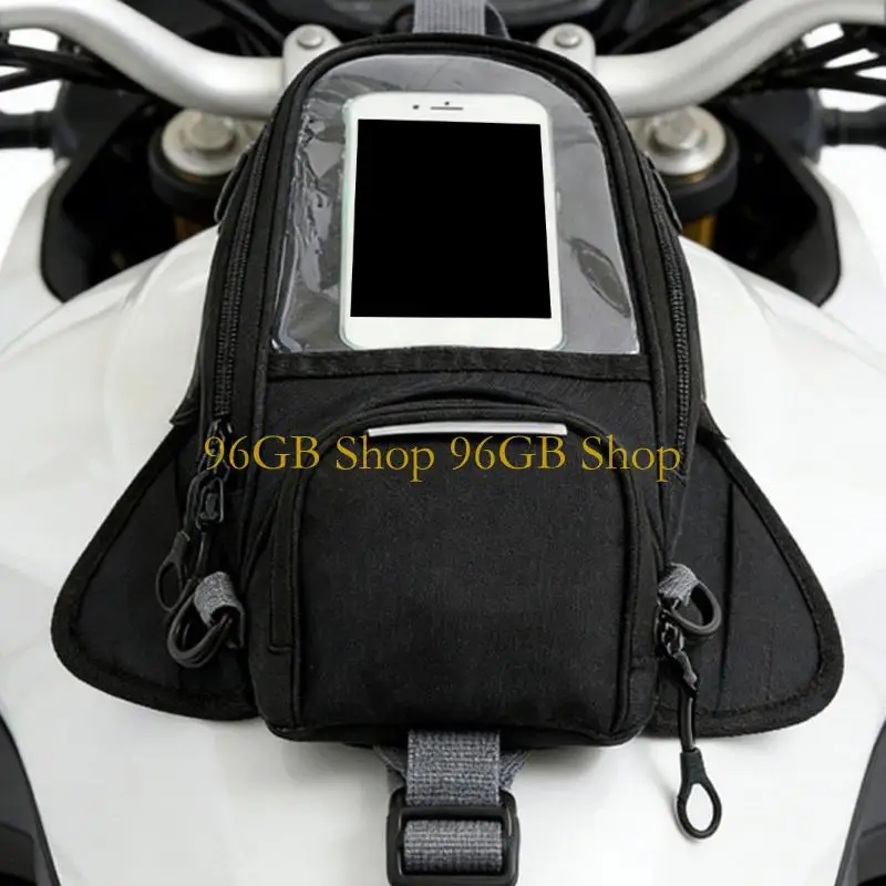 96GB Bag for Motorcycle Use with Clear Phone Viewing Window, Structured Shell Body, Mount Carry for Commutes and Short Trip
