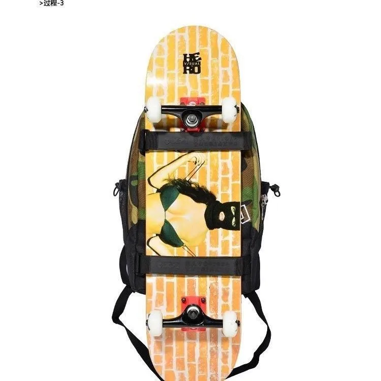حقيبة ظهر Mackar Skateboard حقيبة ظهر Street Fashion Trend Harajuku Style حقيبة ظهر للكمبيوتر ملابس الشارع حقيبة مدرسية للطلاب الجامعيين