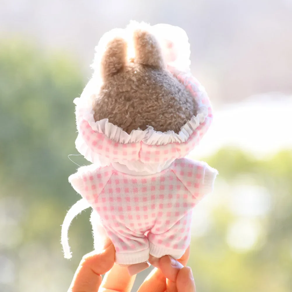 Mini ropa de muñeca de peluche de 15cm, accesorios de atuendo para muñecas de ídolo Kpop Exo Labubu de Corea, pijama a cuadros, traje, ropa DIY, regalo para niños