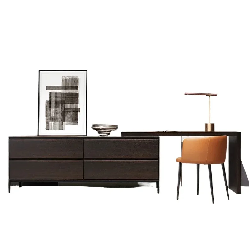 

Desk integrated light luxury high-end living room locker, bedroom TV cabinet computer desk