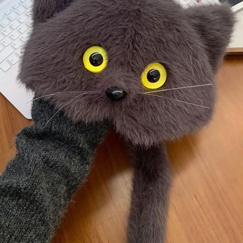 Gorro invierno felpa con orejas dobles, tela duradera y fácil limpiar, para amantes las mascotas y aire