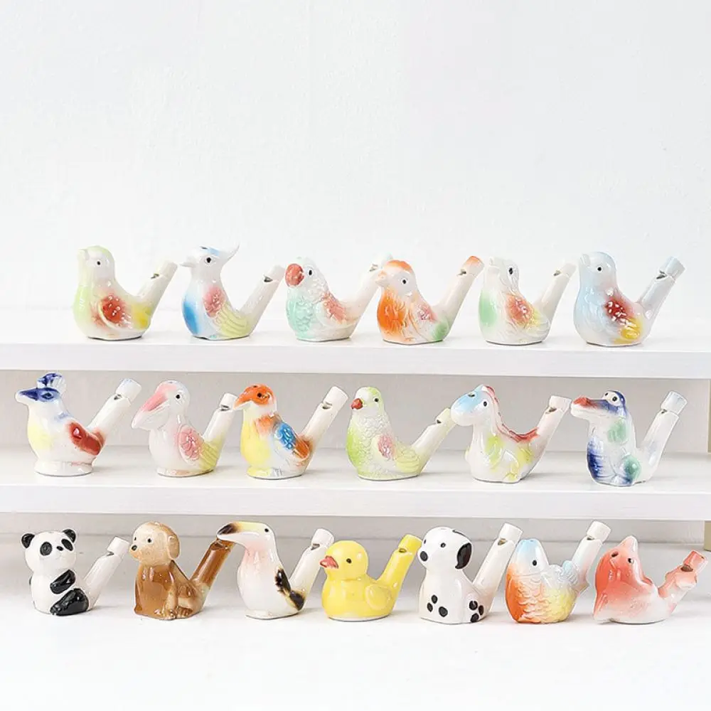Ceramic Animal Whistle Toy Water Activated Bird Call Sound Kids Party Novelty Gift Decorative Figurine Home Office Ornament