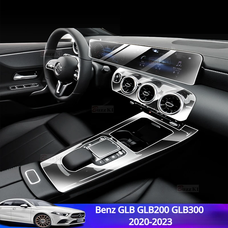 For Mercedes Benz GLB GLB200 GLB300 2020-2023 TPU Transparent Car Film Interior Anti-Scratch Sticker Central Control Gearbox