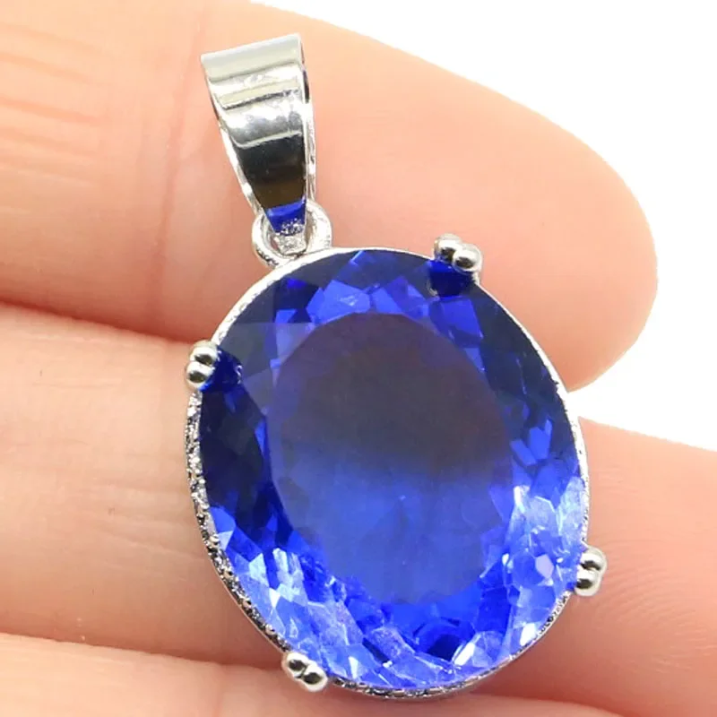 

Buy 2 Get 1 Free 4.5g 925 SOLID STERLING SILVER PENDANT Purple Amethyst Violet Tanzanite London Blue Smoky Topaz Engagement