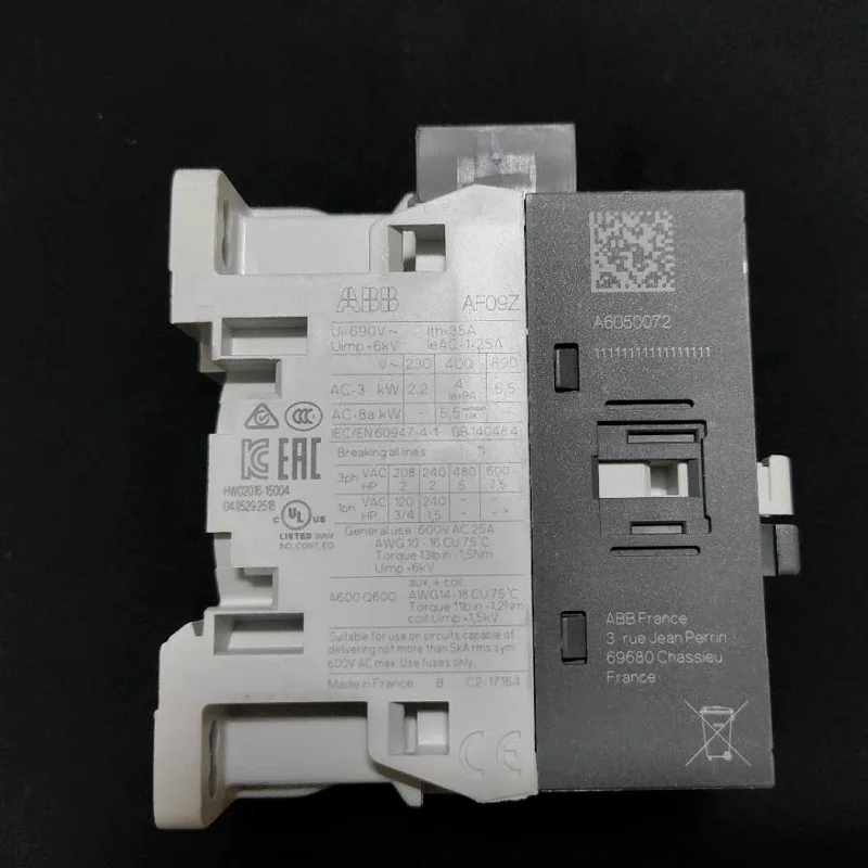 ABB 3-ploe Contactors AF Series AC/DC 1NC or 1NO 50HZ/60HZ 250V~500V DC 250V-500V 9A 4kw AF09-30-10-14 AF09-30-01-14