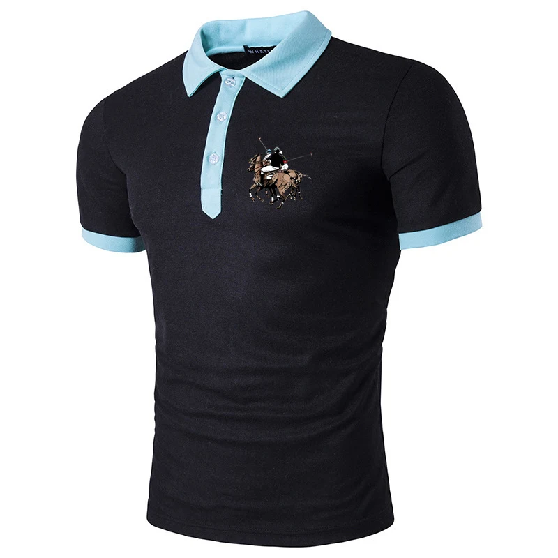 WSHIXDW Men\'s New Fashion Short Sleeve POLO Shirt 20% Cotton 80% Polyester