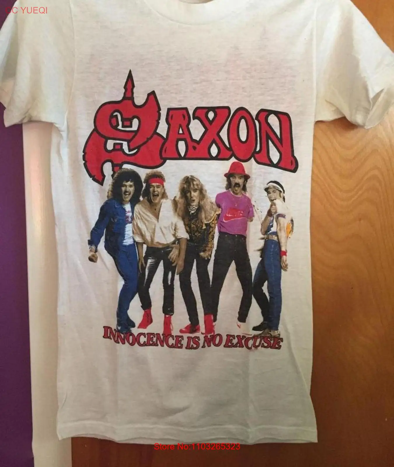 Saxon INNOCENCE IS NO EXCUSE Cotton White Men All Size T-Shirt MR093