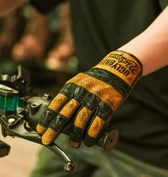 Uglybros Geit Echt Lederen Motorhandschoenen Unisex Lente Herfst Motorcross Handschoen Retro Moto Motorrijder Handschoenen Touch