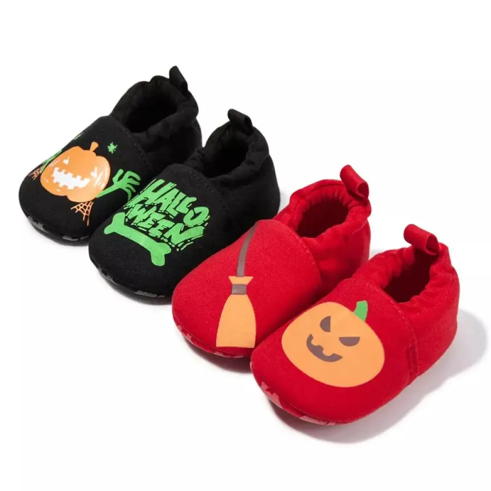 

Baby Shoes Halloween Pumpkin Letters Shoes Night Luminous Anti-slip Soft Bottom First Toddler Crib Shoes