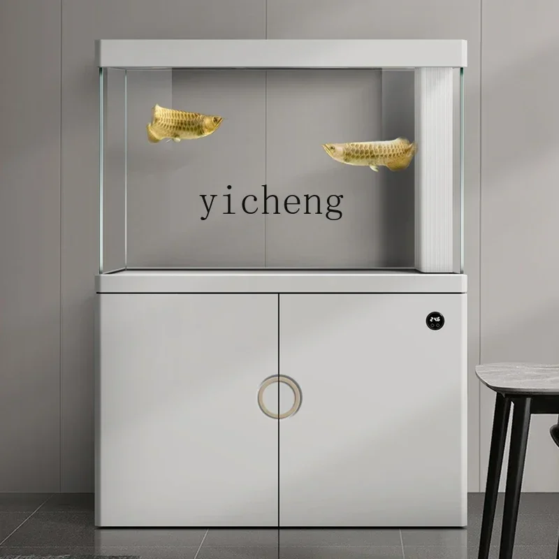 W23-  office small and medium household goldfish tank under filter ultra-white glass aquarium